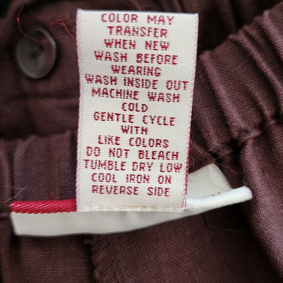 NWT JM Collection Limoncello Linen Crop Pants Brown Embroidered Wide-Leg Size 18 - Picture 9 of 9